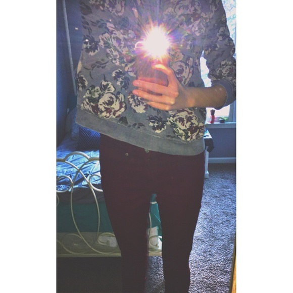 Maroon high-waisted jeggings (NWOT) - Picture 1 of 4