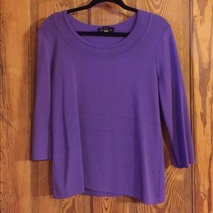 Purple sweater with 3/4 sleeves, very lightweight