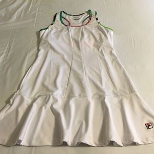 White Fila tennis dress.