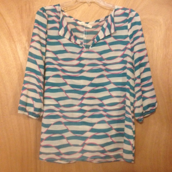 Sheer 3/4 sleeve top by Miami
