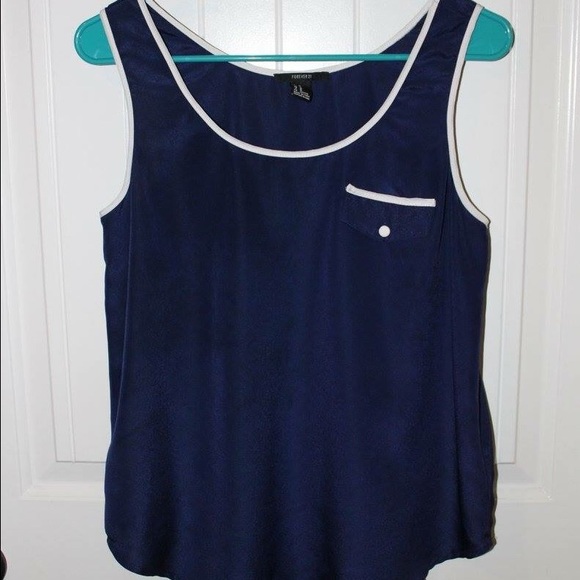 Forever 21 - Navy and White Trim Top - Picture 1 of 2