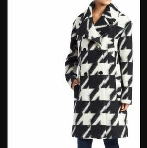 7 FOR ALL MANKIND WOOL BLEND HOUNDSTOOTH COAT