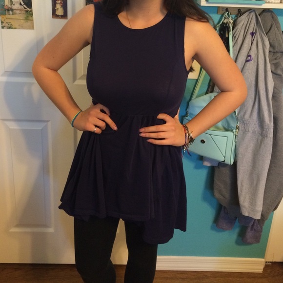Navy blue baby doll dress/long shirt