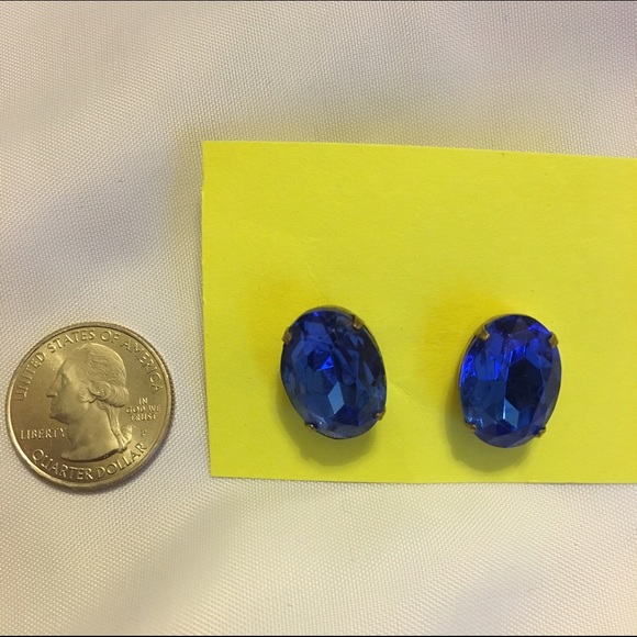 Faux chunky sapphire earrings