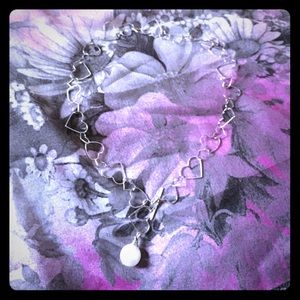 Charming heart & pearl necklace