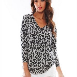 Joie Leopard V-Neck Sweater