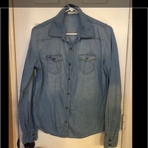 Denim long sleeve blouse