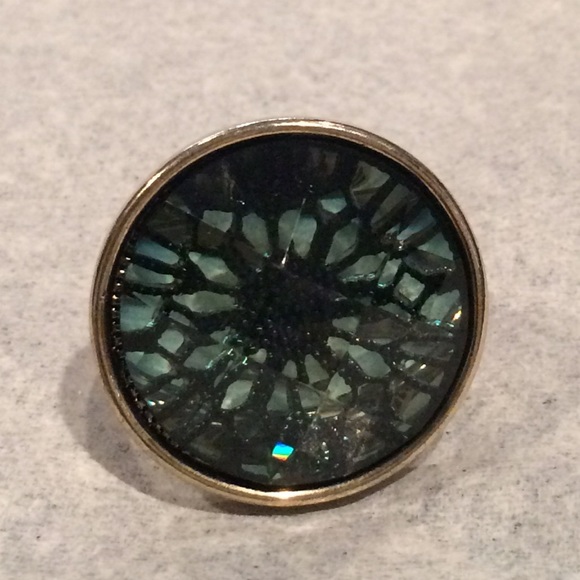 Jewelry - Size 5 Costume Jewelry Ring. Dark Green/Gold color