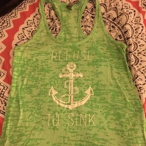 Cute green workout burn out tank in medium.