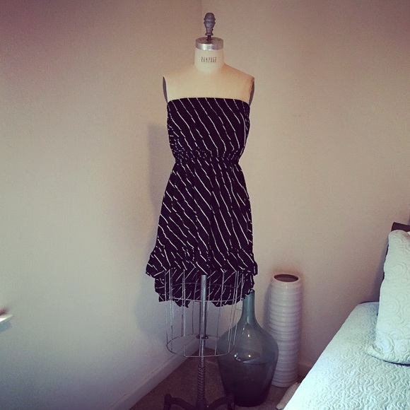 Cotton On - Strapless High Low Dress - Black/white