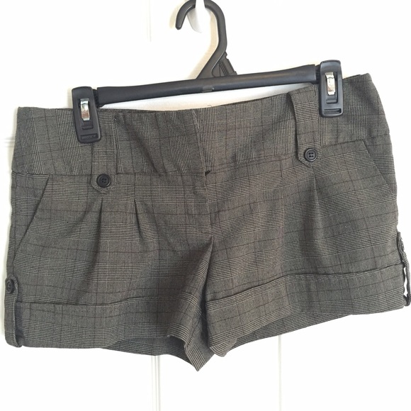 Black and White Plaid Dress Shorts