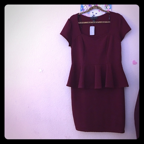 Oxblood Peplum dress