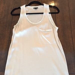 Theory silk tank with chain inset detail