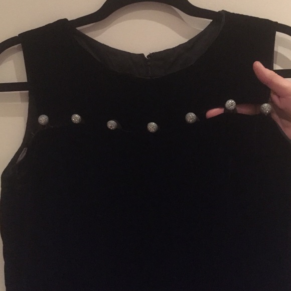 Vintage black velvet a-line dress.