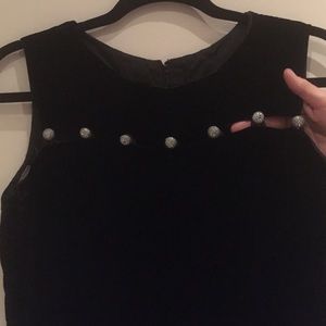 Vintage black velvet a-line dress.