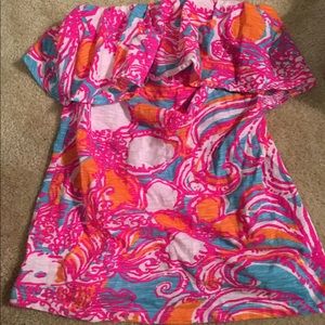 Lily Pulitzer strapless ruffle top