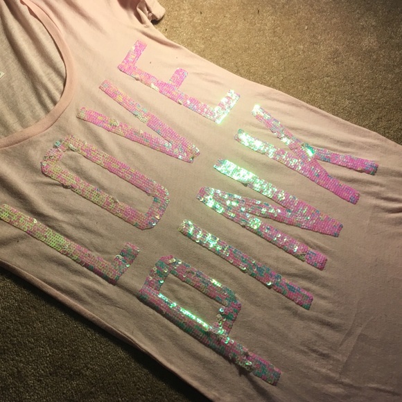 Pink Victoria's Secrets Sparkle Shirt XS
