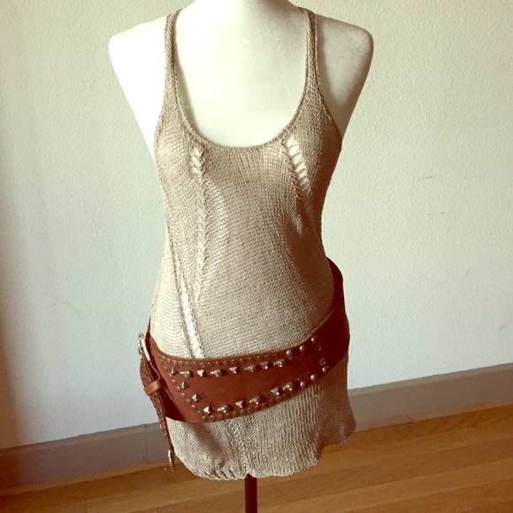 Woven knitted beige  Tank