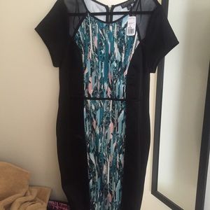 Forever 21+ Plus Abstract Scuba Knit Dress