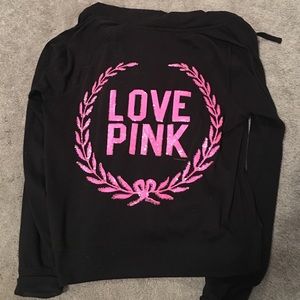 Pink brand zip up hoodie size Large