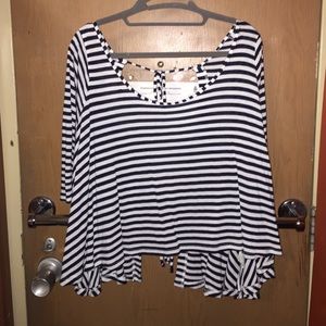 Navy and white crop top