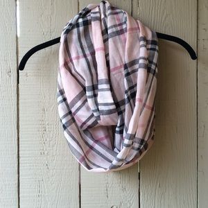 Pink plaid scarf