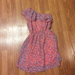 One shoulder Tulip print dress