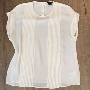 Theory cream silk blouse