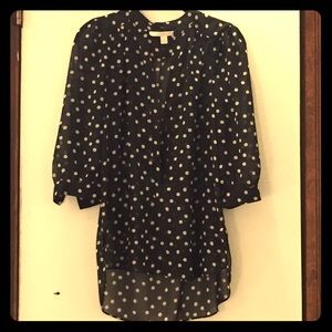 LC for Kohl's black & white polka dot blouse