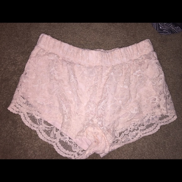 Pink Lace Shorts