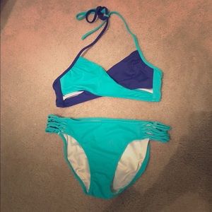Blue body wrap bathing suit from PINK