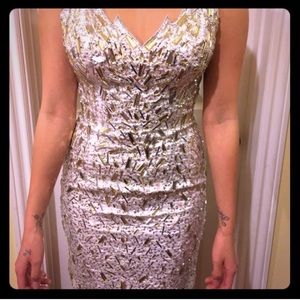 Atria Diamond Studded Cocktail strapless dress.