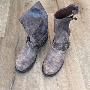 Frye boots distressed leather.