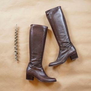 Stuart Weitzman mid heel leather boots - brown