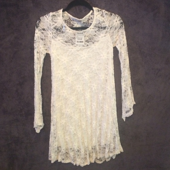 White Long Sleeve Lace Dress NWT
