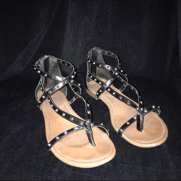 Spiked leather sandals