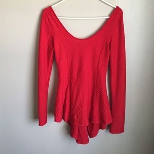 Red long sleeve blouse