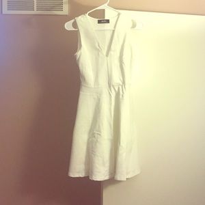 Small low v neck ivory dress
