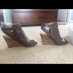NineWest open toe wedge boots