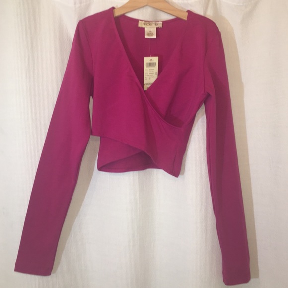 Arden B cris cross cropped wrap top