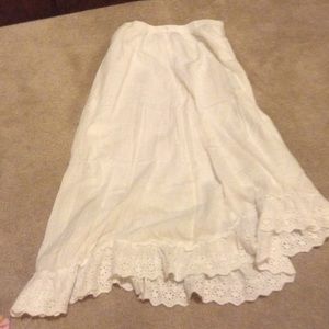 Boho white flows skirt