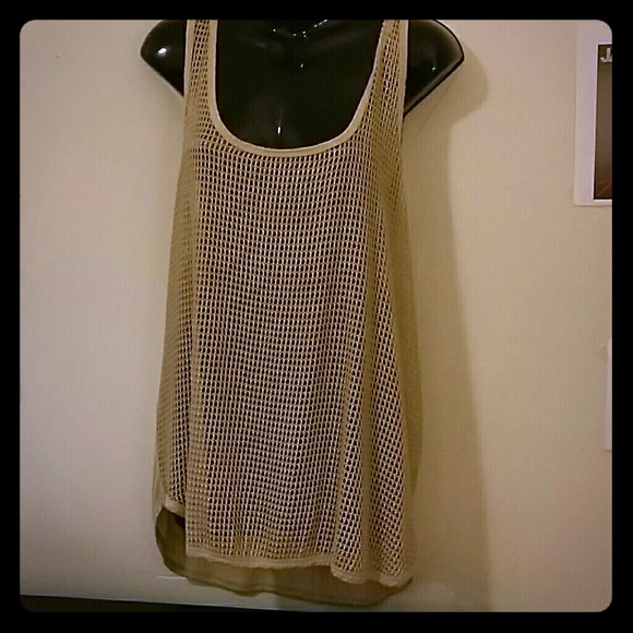 Gold top with crochet front