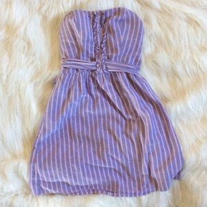 Purple pink strapless dress S