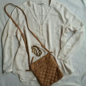 SOLD LC Lauren Conrad Chiffon XL White Blouse