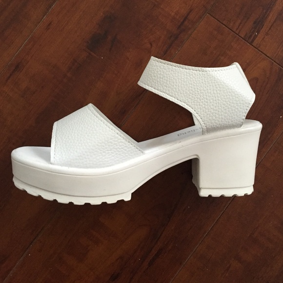 White platform sandals