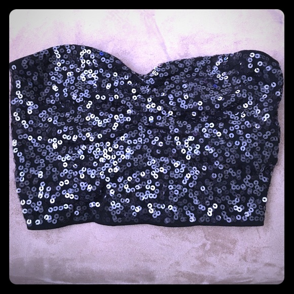 Black Sequin Bandeau