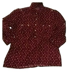semi sheer art deco 3/4 sleeve top