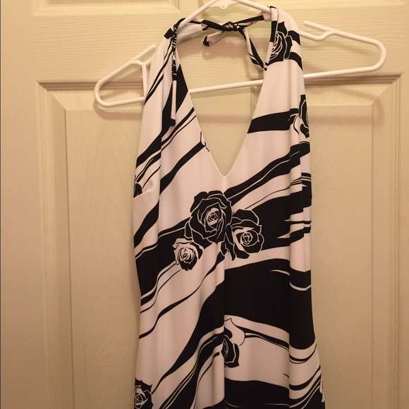 Black and white Jessica McClintock jersey maxi