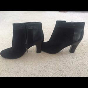 Nine West leather and velvet booties