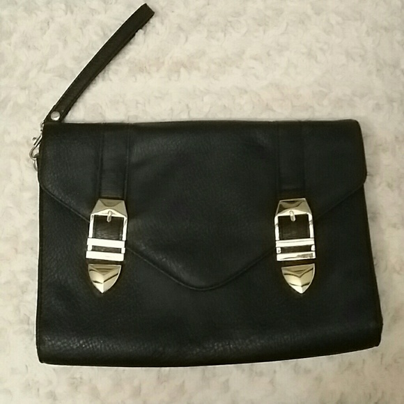 Black wristlet clutch